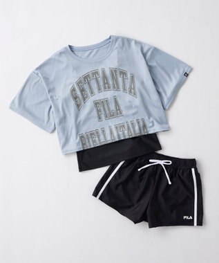 OP／FILA 【FILA】短丈Tシャツ付き3点セット水着 サックス