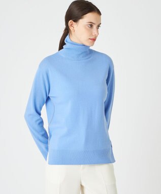 BEIGE， RIGNY / タートルネックニット Sax×Taupe Line