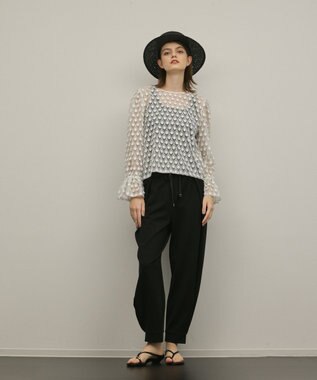 GRACE CONTINENTAL モチーフチュールブラウス ホワイト