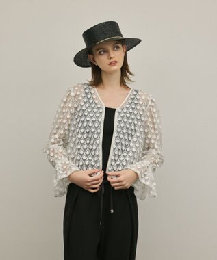 GRACE CONTINENTAL モチーフチュールブラウス ホワイト