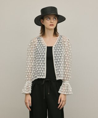 GRACE CONTINENTAL モチーフチュールブラウス ホワイト