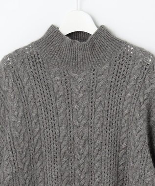 自由区 S 【SHIHOさん着用】ラメフォックスケーブル ニット グレー