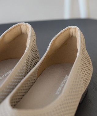 AMERICAN HOLIC 【整履き】メッシュニットフラットパンプス Beige