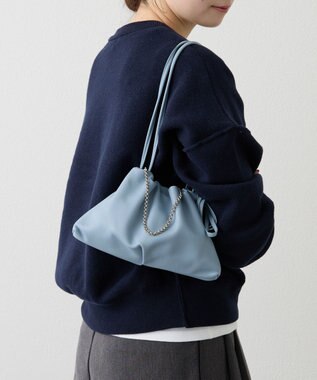 russet レザー巾着ミニショルダーバッグ(CE-1637) L.Blue