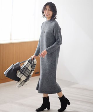 ANY L フラッフィーニットワンピース チャコール