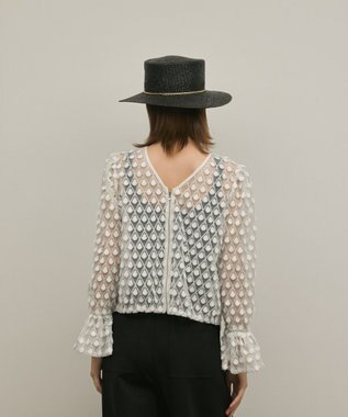 GRACE CONTINENTAL モチーフチュールブラウス ホワイト
