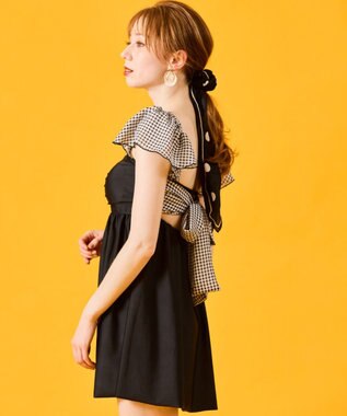 San-ai Resort（三愛水着楽園） 【SALE】Aライン水着　9M【San-ai Resort（サンアイリゾート）】 ブラック×ギンガム