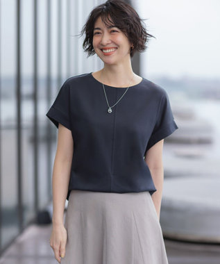 J.PRESS LADIES 【2WAY】コットンスムース フレンチスリーブ カットソー