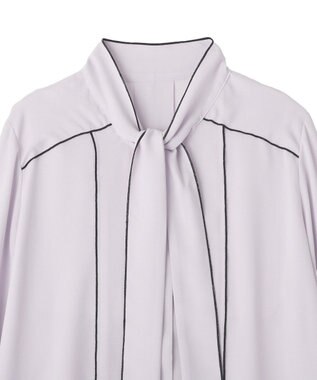 YECCA VECCA 配色ラインボウタイブラウス Off White