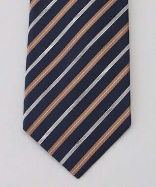 GOTAIRIKU  GOTAIRIKU別注【日本製】シルク ネクタイ_レジメンタル柄 ネイビー×ブラウン×グレー