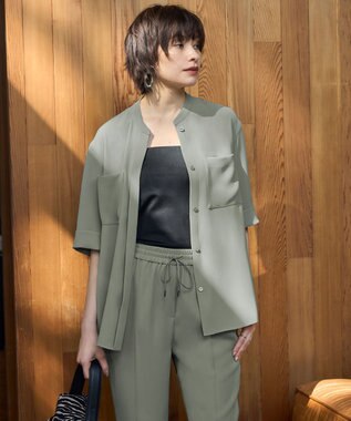 ICB L 【接触冷感・UVケア・速乾・洗える】カップ付きサテンキャミソール ブラック系