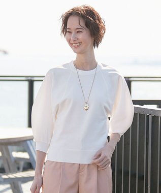 自由区 【XSサイズ～/洗える】ポリエステルハイゲージ プルオーバーニット ホワイト系