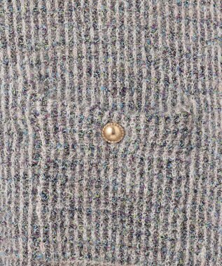 自由区 L ツイーディー ニット ブルーグレー系