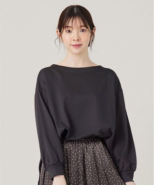 ANY SIS L 【洗える】ミニ裏毛エンボスロゴ カットソー スレート