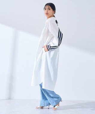 YECCA VECCA リブMIXシャツワンピース Off White