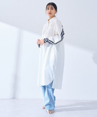 YECCA VECCA リブMIXシャツワンピース Off White