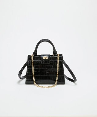 TOPKAPI 【TREASURE TOPKAPI】クロコ エナメル 2way ハンドバッグ