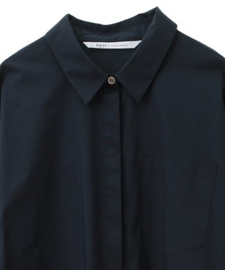 YECCA VECCA リブMIXシャツワンピース Navy