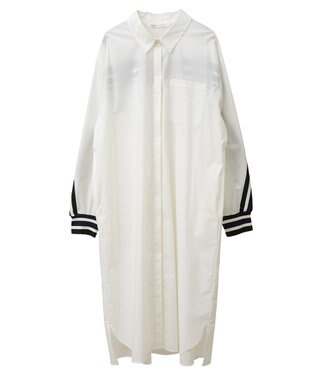 YECCA VECCA リブMIXシャツワンピース Off White