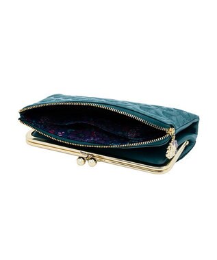 ANNA SUI ピーコック 二つ折り口金長財布 ターコイズ