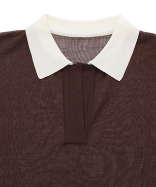 earth music&ecology シアーポロプルオーバー Brown