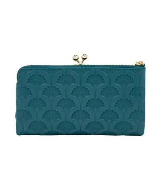 ANNA SUI ピーコック 二つ折り口金長財布 ターコイズ