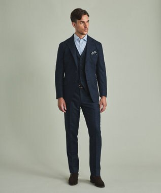 GOTAIRIKU 【形態安定】PREMIUMPLEATS_スモールワイドカラー 通年ドレスシャツ（チェック） サックスブルー系4