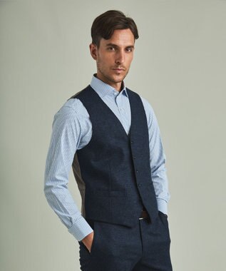 GOTAIRIKU 【形態安定】PREMIUMPLEATS_スモールワイドカラー 通年ドレスシャツ（チェック） サックスブルー系4