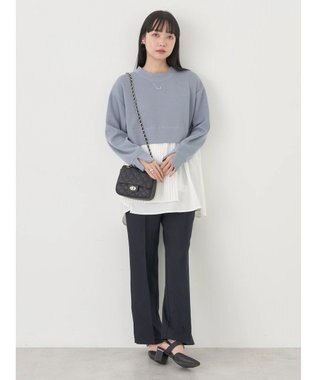 earth music&ecology プリーツヘムドッキングチュニック Blue Gray