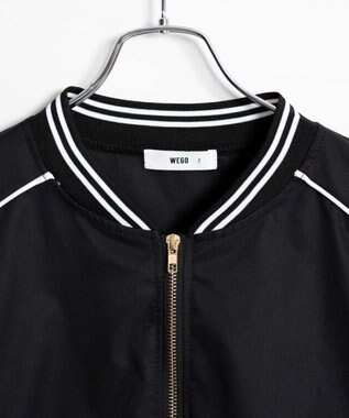 WEGO 配色デザインブルゾン ブラック
