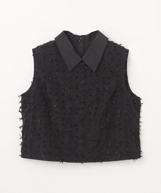 GRACE CONTINENTAL シアージャガード トップ ブラック