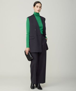 ICB L 【新色追加】エクストラファインメリノリブ タートルネックプルオーバー グリーン系