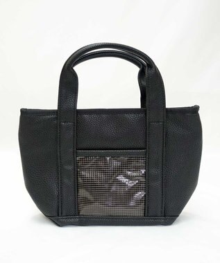 +RING 【合皮/しぼ加工】手提げミニバッグ synthetic leather mini bag black SR405