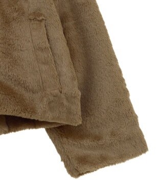 earth music&ecology ファーショートブルゾン Brown