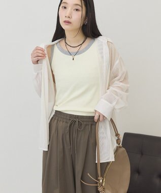 AMERICAN HOLIC メッシュ長袖シャツ Ivory