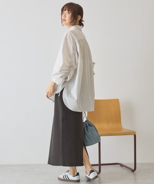 AMERICAN HOLIC 【イージーケア】バックギャザーリボンシャツ Check