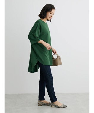 Green Parks ミニ裏毛バックカシュクール半袖チュニック Green