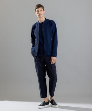 JOSEPH HOMME 【LEON 掲載】＜オリジナル素材＞ ライトタックジャージー ジップアップブルゾン ネイビー系