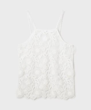 GRACE CONTINENTAL フラワーレースキャミソール ホワイト