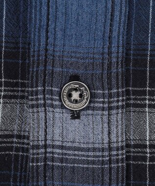 JOSEPH ABBOUD MOUNTAIN 【日本素材/ドライタッチ/軽量/オーガニックコットン】ドライチェック アウトドアシャツ ネイビー系3