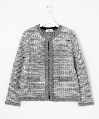 J.PRESS LADIES 【洗える】TWEED KNIT カーディガン ブラック系5