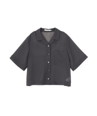 AMERICAN HOLIC シアーショート丈開襟シャツ Charcoal Gray
