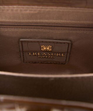 TOPKAPI 【TREASURE TOPKAPI】クロコ エナメル 2way ハンドバッグ ブラウン