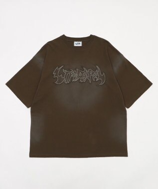 WEGO 【ユニセックス着用ITEM】ダメージアップリケグラフィックT（SS） ブラウン