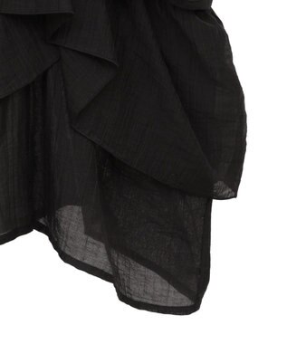 Green Parks マルチＷＡＹオフショルフリルブラウス Black