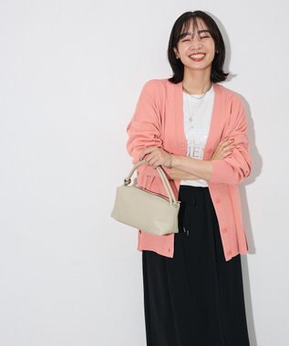 Green Parks ここちニットＶネックカーディガン Pink