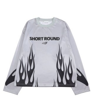 WEGO 【ユニセックス着用ITEM】ファイヤーパターンゲームロゴT（長袖） グレー