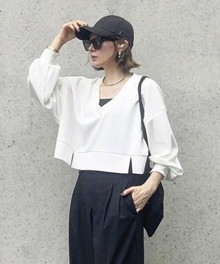 Green Parks ショート丈Ｖネックポンチプルオーバー