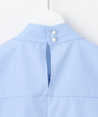 Feroux 【洗える・2WAY】リボンタイチュニック ブラウス スカイブルー系