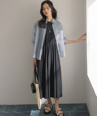 組曲 エアリーボイルシアー シャツ シャンブレーブルー系